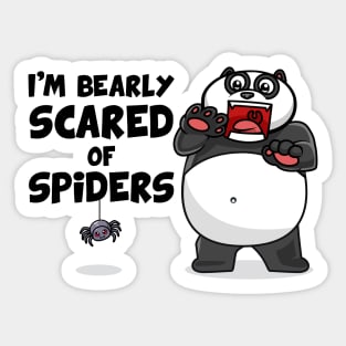 Bearly scared of spiders (on light colors) Sticker